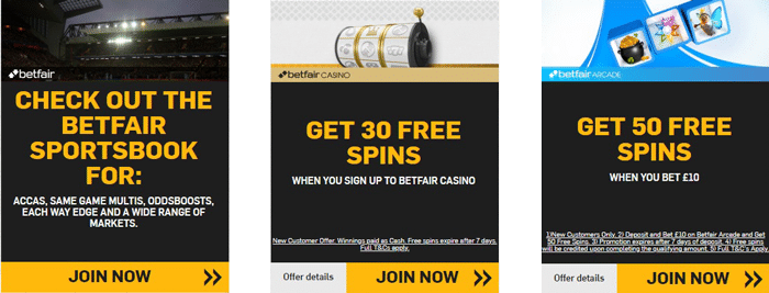 Betfair 25 free spins on sign up